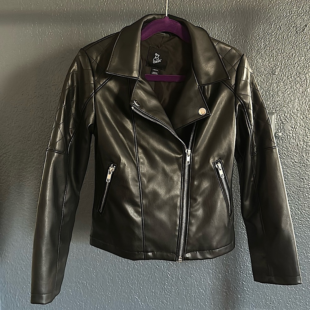 Faux Leather Bomber  jacket by Art Class